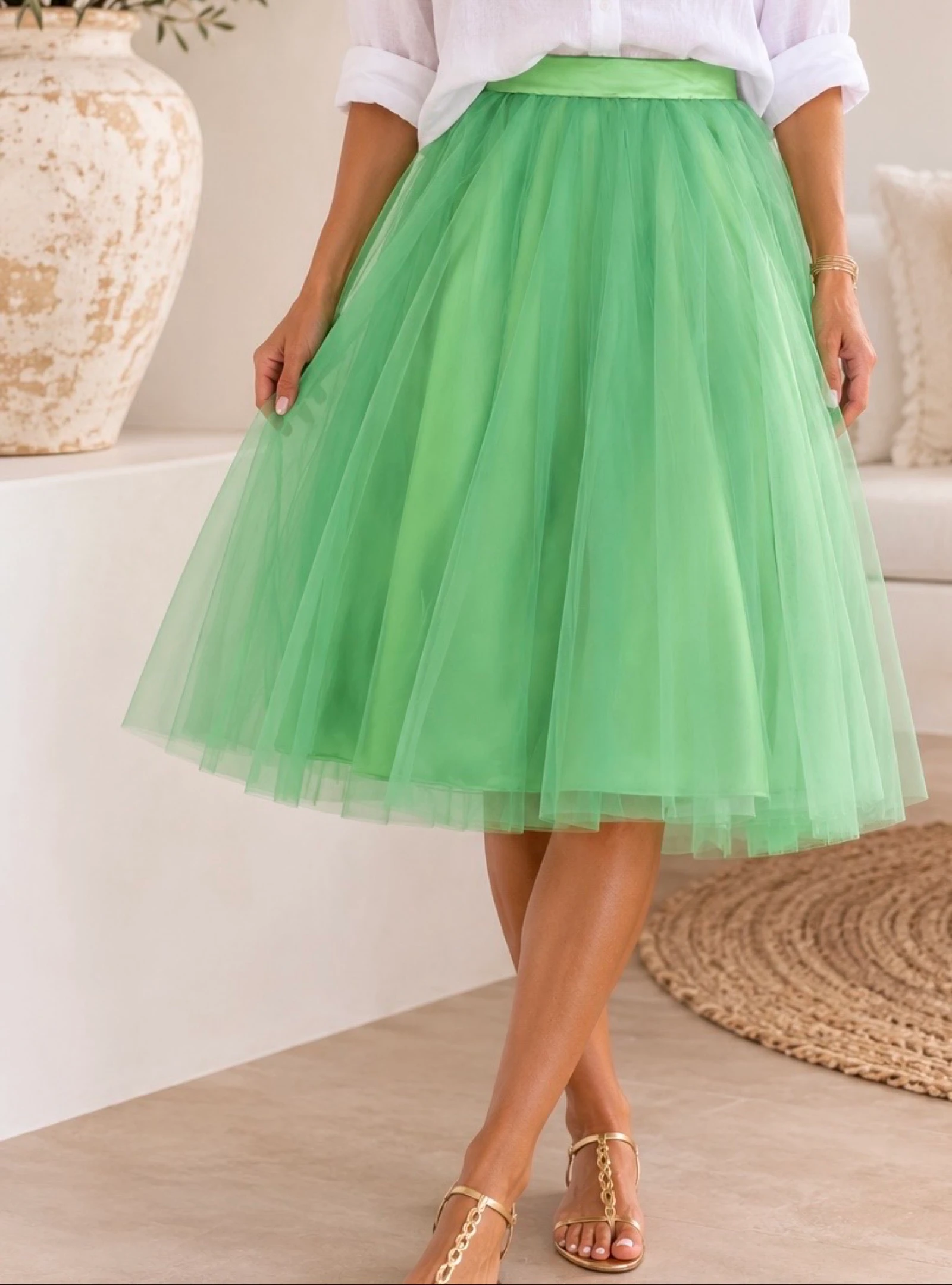 Por Charmy, falda de tul verde menta talla 36 nueva – photo 2